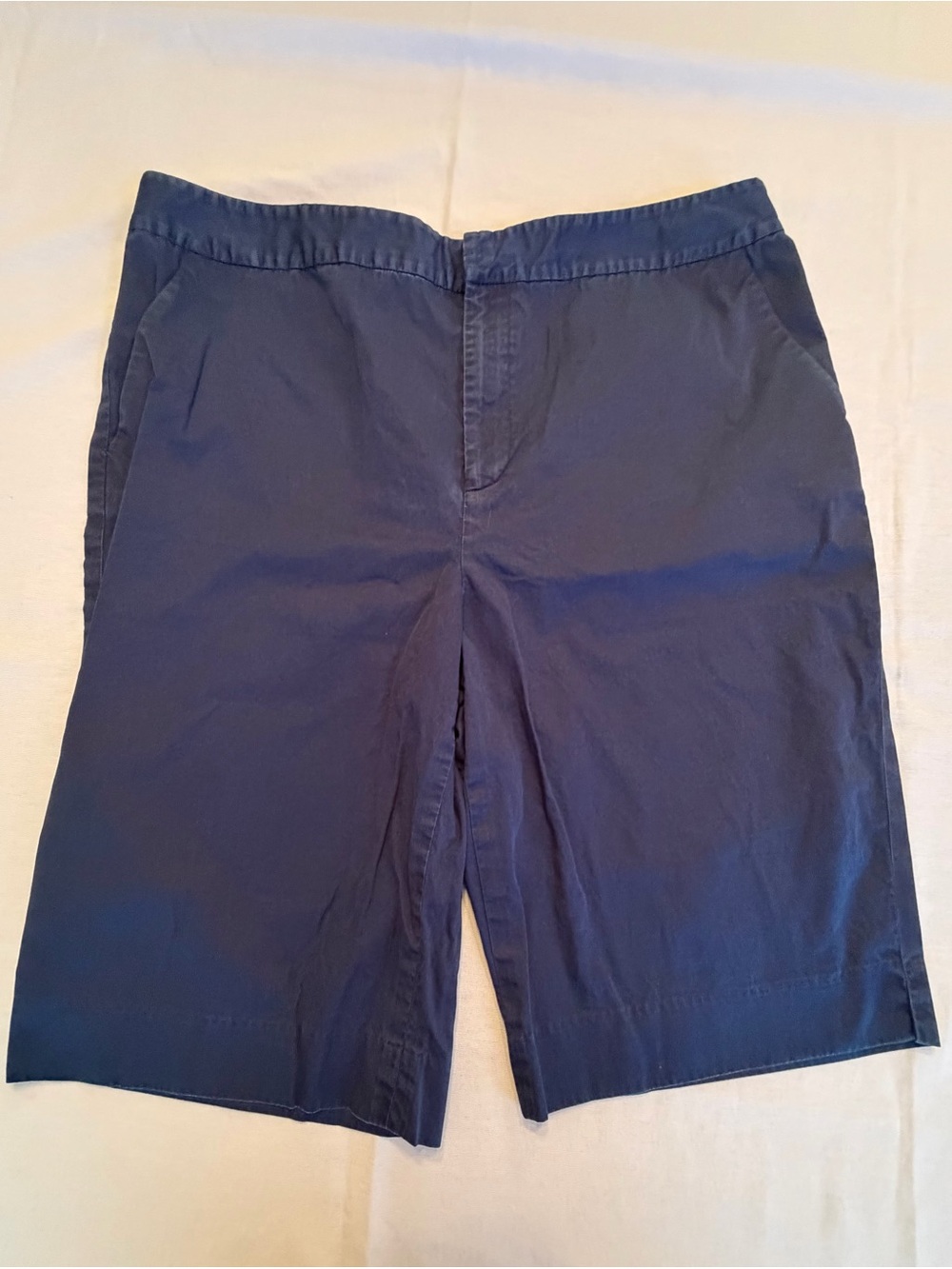 Ralph Lauren Navy Flat-Front Cotton Shorts